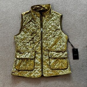 Active USA Crushed Velvet Gold/Yellow Quilted Vest
